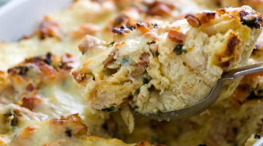 HAM, CHEESE AND SPINACH STRATA